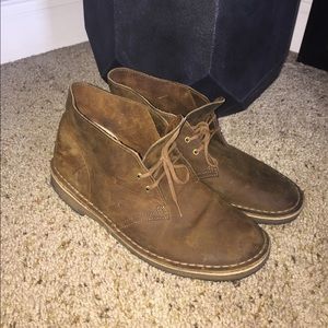 CLARKS Original Brown Leather Desert Boots